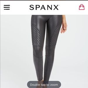 Spanx Faux Leather Moto Leggings